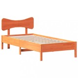 Cumpara ieftin Cadru pat fara saltea, maro ceruit, 75x190 cm, lemn masiv pin