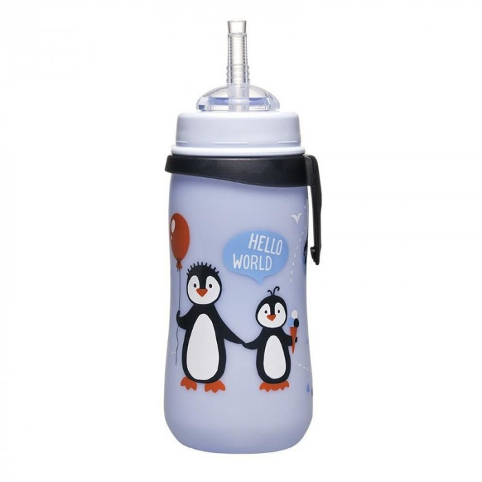 Cana Straw Cup Penguin Nip, 330 ml, 12 luni+, pai flexibil