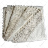 Fata de masa traditionala ovala din bumbac 160&times;120 CM Crem
