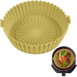 Cos pentru friteuza cu aer Tongboke, silicon, mustar, 21 cm