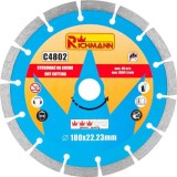 Disc diamantat segmentat, beton, taiere uscata, 180 mm/22.23 mm, Richmann GartenVIP DiyLine