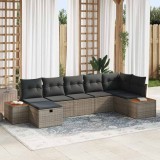 Cumpara ieftin Set de canapele pentru gradina cu perna 7 pcs Gri Rattan poli