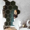 Set 12 Oglinzi Hexagonale Autoadezive Argintii, PVC, 10cm, Decor Modern, Tapet Oglinda, Usor de Aplicat
