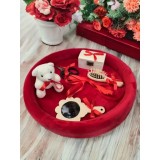 Cumpara ieftin Tavita Mot/Turta, Buretata din Catifea cu 7 Piese - Rosie - TPT507