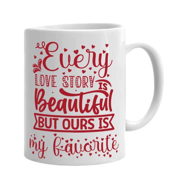 Cana alba personalizata Every love story is beautiful Model 2, INOVATIX&reg;. 330ml