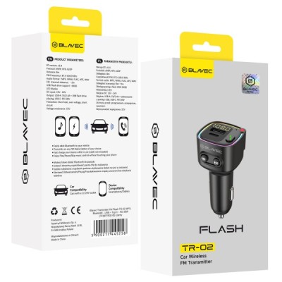 Modulator FM Bluetooth Blavec Flash TR-02, 1 x USB-A - 1 x USB-C TFMFTR02-B foto