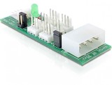 Placa distributie (HUB) Molex/Floppy la 6 porturi ventilator 3 pini 5V-12V, Delock 25218