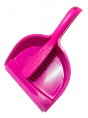 Set matura cu faras, plastic, perii de 4.5 cm, roz foto