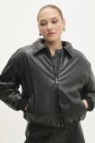 Answear Lab geaca femei, culoarea negru, de iarna, oversize