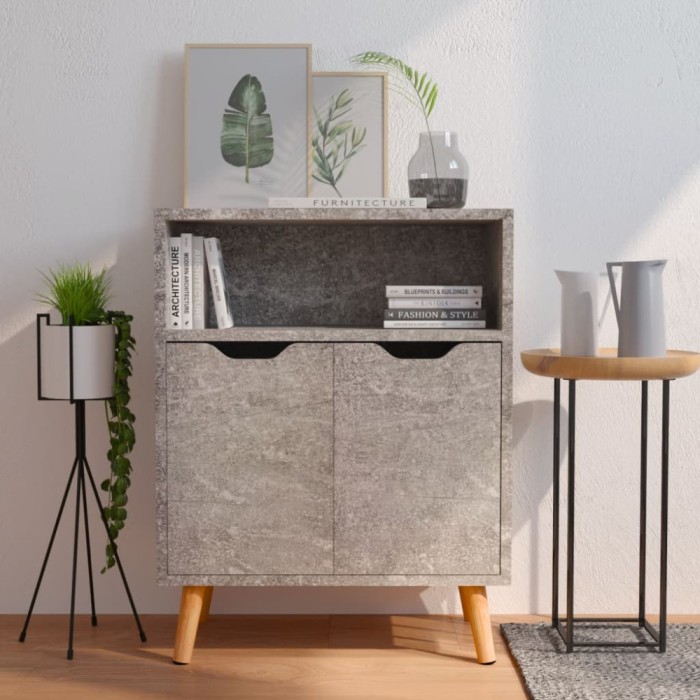 vidaXL Servantă, gri beton, 60x30x72 cm, lemn prelucrat 326826