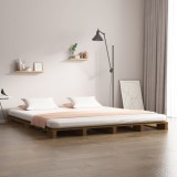 Cumpara ieftin Pat din paleți, maro miere, 140x190 cm, lemn masiv de pin