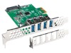 Card extensie PCIe LANBERG cu SATA și USB A x4, 5Gbps, temperatură 0-50&deg;C