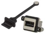 Conector USB A soclu MUSB pentru montare pe panou THT - AMPHENOL