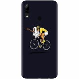 Husa silicon pentru Huawei P Smart 2019, ET Riding Bike Funny Illustration