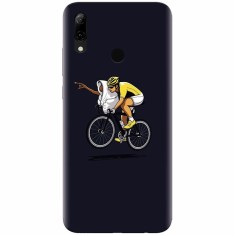 Husa silicon pentru Huawei P Smart 2019, ET Riding Bike Funny Illustration