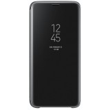 Husa Clear View pentru Samsung Galaxy S22 Plus/ S22+, flip cover, Negru