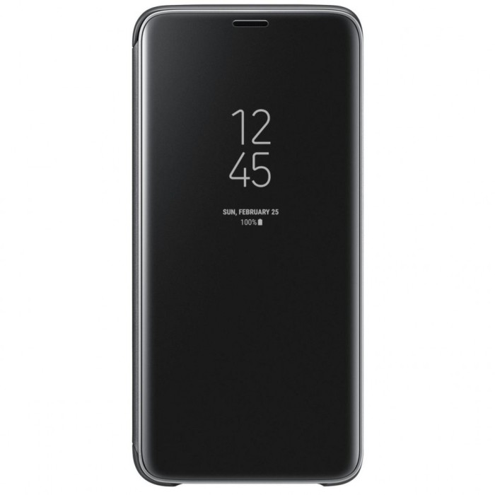 Husa Clear View pentru Samsung Galaxy S22 Plus/ S22+, flip cover, Negru