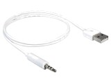Cablu Stereo DELOCK USB 2.0 la Jack 3,5mm 4 pini, USB A, 1m Alb - Cod 83182