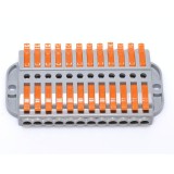 Conector rapid doza 12 cai LT-223/12, 0.08-4mm&sup2;, 32A, 600V, conexiuni cablu MYF/FY, borne electrice cu manete, ignifug