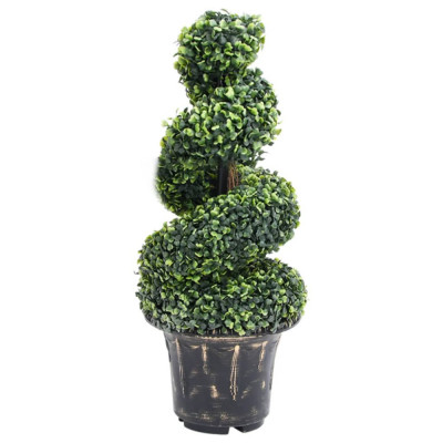 Planta artificiala de cimisir cu ghiveci, verde, 89 cm, spirala GartenMobel Dekor foto