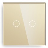 Fateta de sticla pentru intrerupator touch dublu auriu Spin SPN1435G