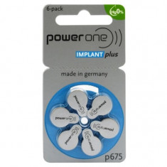 Baterii pentru implant auditiv PowerOne IMPLANT PLUS 675 MF Zinc-Aer 6 bucati/set foto