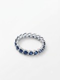 Cumpara ieftin Inel Eternity din Argint 925 cu Zirconiu Albastru Safir in Forma de Inima