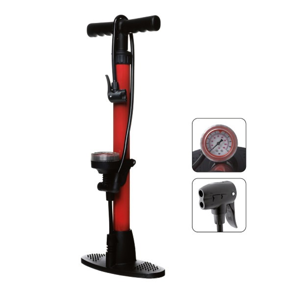 Pompă de oțel cu manometru, conexiune cu priza dublă universală, inălțime 550 mm... Cod:588080933RM