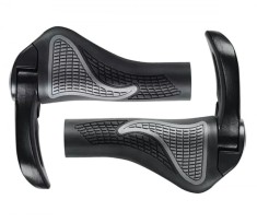 Manere ghidon bicicleta, material antiderapant, 14 x 12,5cm, negru/gri