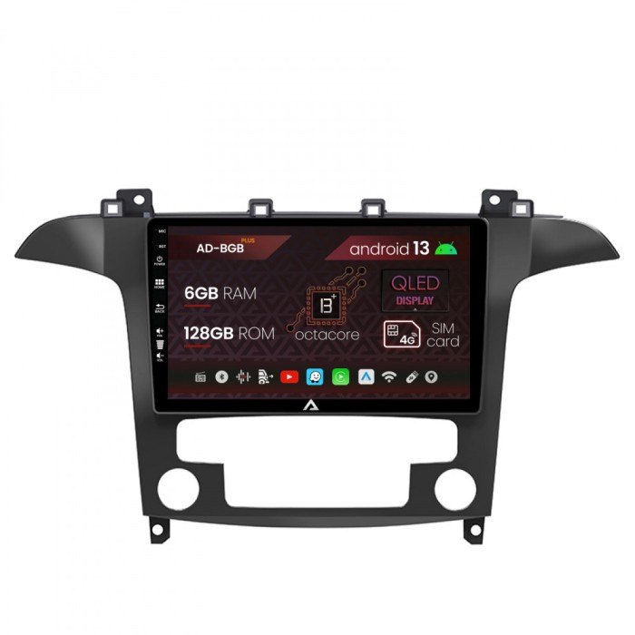Navigatie Ford S-Max Galaxy (2006-2015), Android 13, B-Octacore 6GB RAM + 128GB ROM, 9 Inch - AD-BGB9006+AD-BGRKIT125