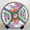 Farfurie portelan chinezesc pictata manual Famille Rose Medallion cca.1920-40