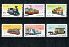 Filipine 1984 - Locomotive, trenuri, cai ferate, serie neuzata