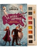 Cumpara ieftin Sa pictam impreuna! Carte de colorat cu pensula si acuarele. Regatul de Gheata II/***