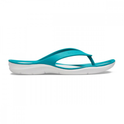 Șlapi Crocs Women&amp;#039;s Swiftwater Flip Verde - Juniper/Pearl White foto