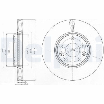 Disc Frana DELPHI BG4264 foto