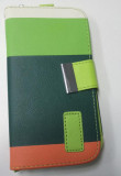 Husa Telefon Flip Book Samsung Galaxy S4 i9500 Green&amp;amp;Orange&amp;amp;White