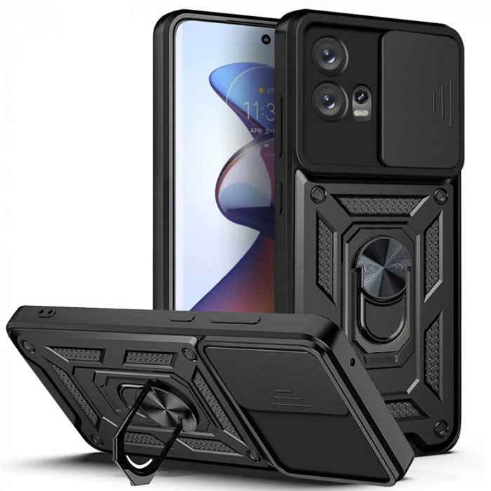 Husa Antisoc Motorola Edge 30 Fusion cu Protectie Camera Negru TCSS