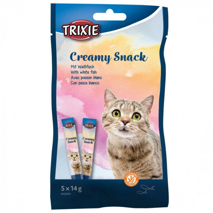 Trixie Cat Creamy Snack - ton și pește alb 5 x 14 g