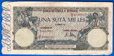 (36) BANCNOTA ROMANIA - 100.000 LEI 1946 (20 DECEMBRIE 1946), FILIGRAN ORIZONTAL foto