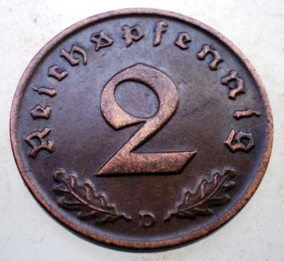 2.991 GERMANIA 2 REICHSPFENNIG 1937 D foto