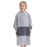 Poncho Baie Copii Homelevel 6-9 Ani, Bumbac Organic, Gri - Halat Plaja/Piscina, Universal, Baieti