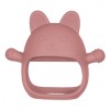 Jucarie pentru dentitie din silicon, appekids, manusa kitty - old rose