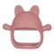 Jucarie pentru dentitie din silicon, appekids, manusa kitty - old rose