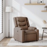 vidaXL Fotoliu rabatabil, maro, material textil
