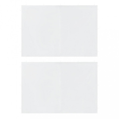 Perete lateral cort petrecere, 2 buc., alb, PE, cu fermoar foto