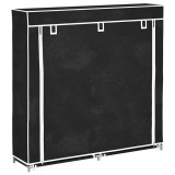 Cumpara ieftin Dulap pantofi material textil cu capac, negru, 115x28x110 cm