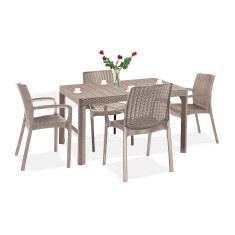 Set de mobilier de grădină Balion 4+1 &icirc;n culoarea cappuccino