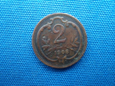 2 HELLER 1908 AUSTRIA foto