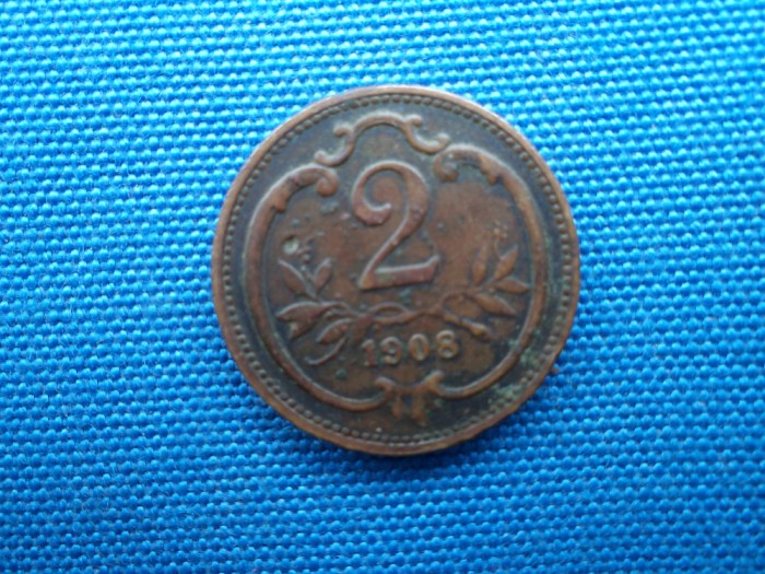 2 HELLER 1908 AUSTRIA