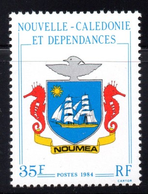 NOUA CALEDONIE 1984, Heraldica, Corabii, serie neuzată, MNH foto